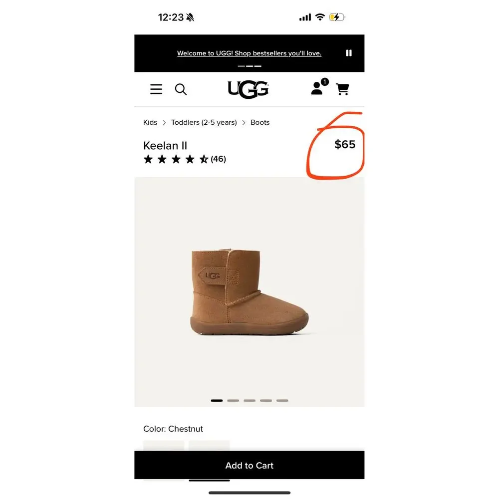UGG Kids Keelan II boots in chestnut size 6 - Picture 5 of 5